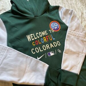 Nike Kids Green and White Colorado Hoodie